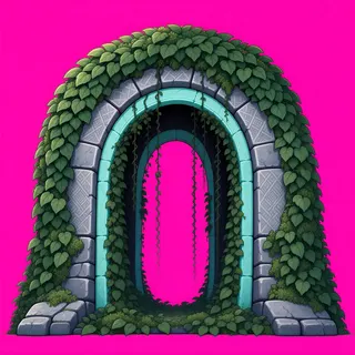 overgrown archway