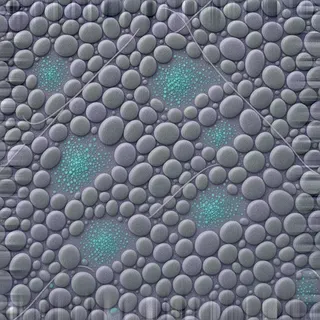 dust-covered river pebbles