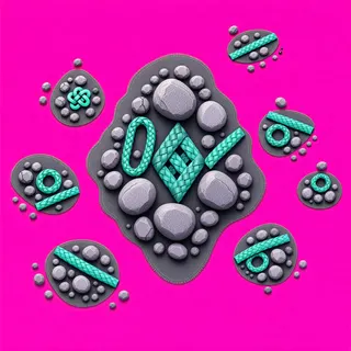 spilled pebbles, irregular arrangement