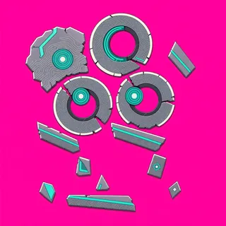 broken fragments, sparse arrangement