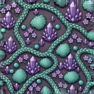 overgrown violet mineral soil