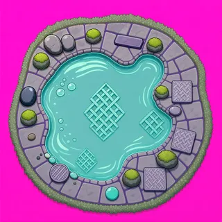 shallow puddle, clustered arrangement