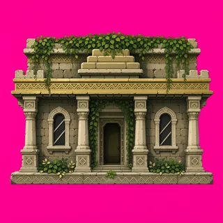 balcony platform, overgrown