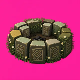 overgrown campfire ring