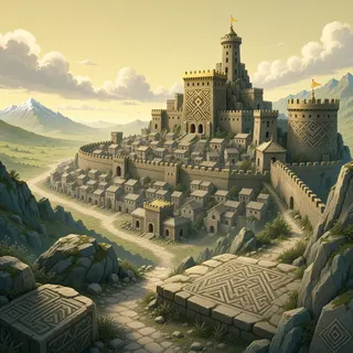 distant stronghold at daybreak