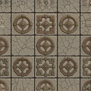 dust-covered dusty tiled floor