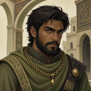 original adult merchant, determined expression