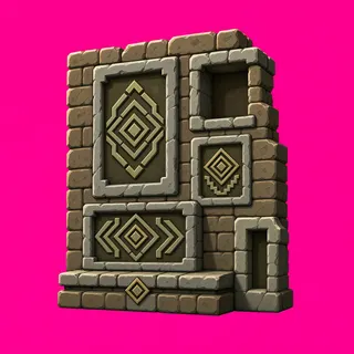 damaged stone wall section