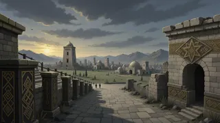 border overlook at overcast twilight