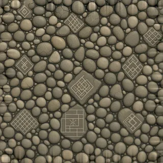 dust-covered river pebbles