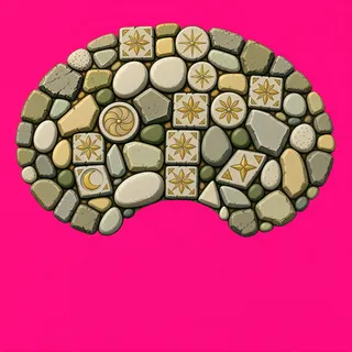 spilled pebbles, dense arrangement