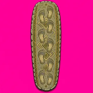 footprints, elongated arrangement