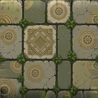 overgrown flat paving