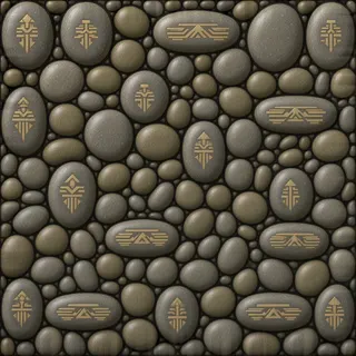 weathered river pebbles