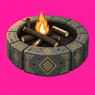 weathered campfire ring