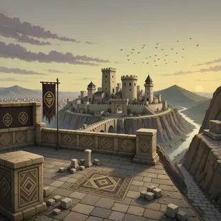 border overlook at dusk