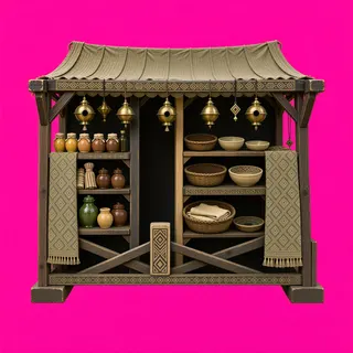 weathered market stall