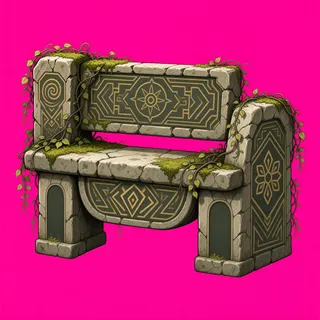 overgrown bench