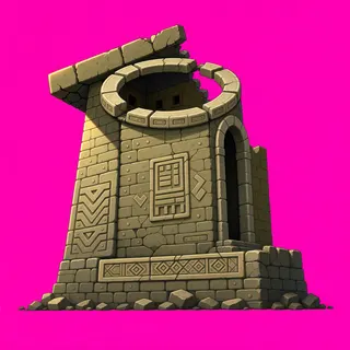 damaged watchtower