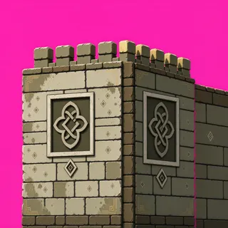 wall outer corner, weathered