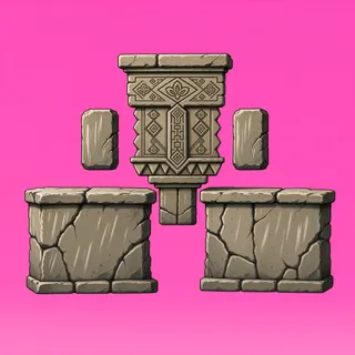 wall isolated pillar, weathered