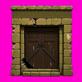 door closed, damaged