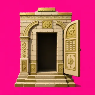 door open, intact