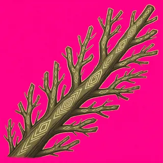scattered twigs, elongated arrangement