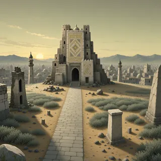 ancient landmark at daybreak