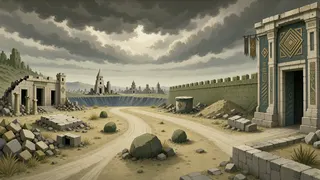 resource clearing at stormy midday