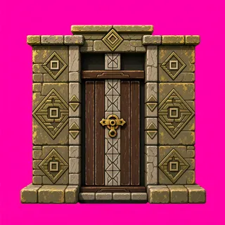 door locked, weathered