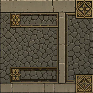 dust-covered worn cobbles