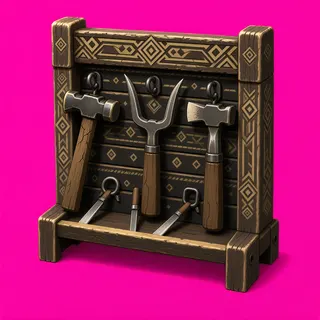 weathered tool rack