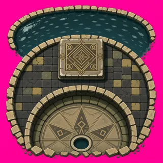 shallow puddle, sparse arrangement
