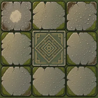 clean mossy paving
