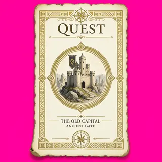 quest scroll, ornate design