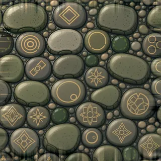damp river pebbles