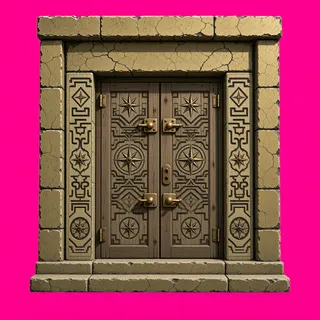 door closed, weathered
