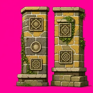 wall outer corner, overgrown