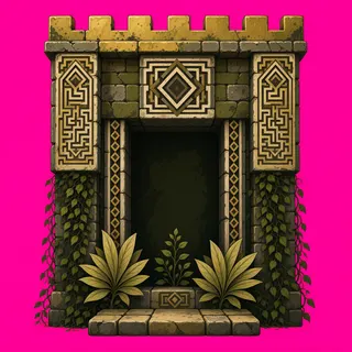 door open, overgrown