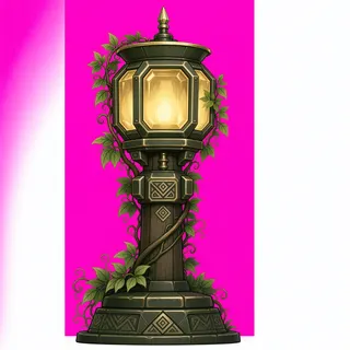 overgrown lantern post