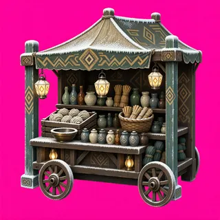 frosted market stall