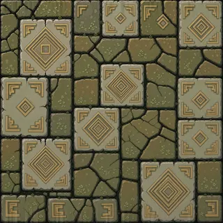 overgrown rough stone floor