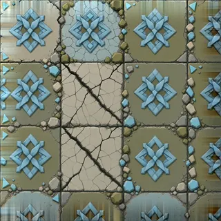 damaged dusty tiled floor