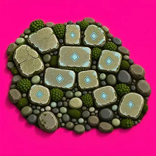 small moss patch, irregular arrangement