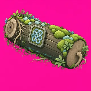 overgrown fallen log