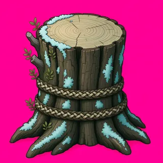 overgrown tree stump