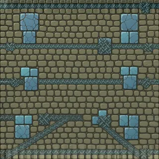 dust-covered worn cobbles