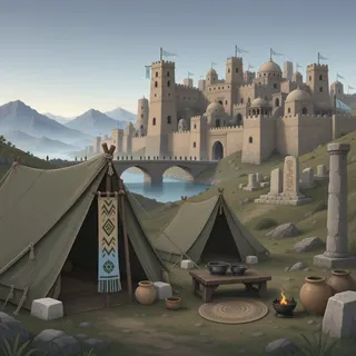 quiet camp at dusk