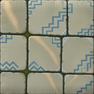 dust-covered mossy paving